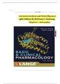 TEST BANK For Basic and Clinical Pharmacology, 15th Edition by Bertram G. Katzung, Verified Chapters 1 - 66, Complete Newest Version