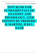 TEST BANK For Fundamentals of Anatomy and Physiology&comma; 12th Edition by Frederic H Martini&comma; All Chapters &comma; Latest Edition
