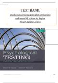 Test Bank - Psychological Testing&colon; Principles&comma; Applications&comma; and Issues&comma; 9th edition by Kaplan & Saccuzzo&comma; All 1-21 Chapters Completely Covered &comma;Latest Edition&period;