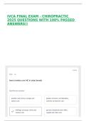 IVCA FINAL EXAM - CHIROPRACTIC 2025 QUESTIONS WITH 100&percnt; PASSED ANSWERS&excl;&excl;