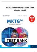 MKTG &ndash; 14th Edition &lpar;Charles W&period; Lamb&comma; Joe F&period; Hair&comma; Carl McDaniel&rpar; &vert; Complete Test Bank with Answers for Chapters 1&ndash;19 &lpar;2025 Edition&rpar;