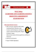 Learners and Learning Science &ndash; D664 &ndash; WGU &ndash; 2025 Objective Assessment Exam Review with Actual Questions and Answers