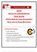 Health Assessment &ndash; HESI Test Bank &ndash; 2025 &lpar;NGN-Style & Case Scenarios&rpar; with Actual Questions and Answers