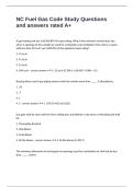 NC Fuel Gas Code Study Questions and answers rated A&plus;