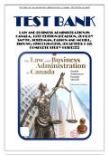 Test Bank for Law and Business Administration in Canada&comma; 15th Edition &lpar;Pearson&comma; 2019&rpar; by Smyth&comma; Soberman&comma; Easson and McGill&comma; Isbn no&semi; 9780134841298&comma; &lpar;Chapters 1-32&rpar; Complete Study Guide&excl;&excl;&excl;&excl;&excl;