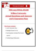 NSG 505 &ndash; Final Exam &ndash; Wilkes University &ndash; Final Exam Questions and Correct Answers &ndash; Complete Bundle