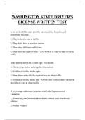 WASHINGTON STATE DRIVER'S LICENSE WRITTEN TEST QUESTIONS AND ANSWERS 2025