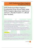 GCP Professional Data Engineer  Certification Exam Newest 2025&sol;2026  With Complete Questions And Correct  Answers &vert;Already Graded A&plus;&vert;&vert;Brand  New Version&excl;&vert; 