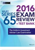 Wiley Series 65 Exam Review 2016 with Test Bank  Van Blarcom  Uniform Investment Advisor Law Examination Prep &lpar;Wiley&comma; 2015&rpar;