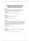 NC Adjuster License Practice Exam Questions and Answers Latest