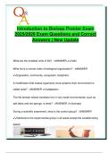 Introduction to Biology Proctor Exam 2025&sol;2026 &ndash; 100&plus; Verified Questions with A&plus; Answers &vert; Cell Structure&comma; DNA&sol;RNA&comma; Osmosis&comma; Organelles&comma; Energy Metabolism & Biological Hierarchy