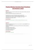 Florida Adjuster licensing Exam Questions and Answers Latest