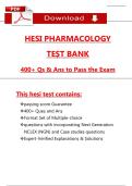 HESI RN Pharmacology TEST BANK &lpar;2024 &sol; 2025&rpar; &lpar;400&plus; Ques & Ans&rpar; with &lpar;NGN-Style Questions & Case Scenarios&rpar;&comma; 100&percnt; Guarantee Pass