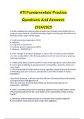 ATI Fundamentals Practice Questions And Answers 2024&sol;2025