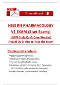 &lpar;2025 &sol; 2024&rpar; RN HESI Pharmacology Exam V1 &lpar;3 Set Exams&rpar; Questions and Rationalized Answers&semi; &lpar;NGN & Case studies&rpar;&comma; 100&percnt; Verified