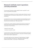 Research methods exam 5 questions correctly answered
