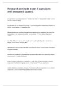 Research methods exam 5 questions well answered passed