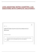 LOSS ADJUSTING NOTES &lpar;CHAPTER 1-10&rpar; QUESTIONS WITH COMPLETE SOLUTIONS&excl;&excl;