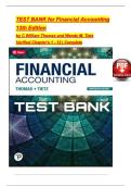 TEST BANK for Financial Accounting&comma; 13th Edition by C William Thomas and Wendy M&period; Tietz Verified Chapters 1 - 12&comma; Complete Newest Version