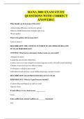 MANA 3001 EXAM STUDY QUESTIONS WITH CORRECT ANSWERS