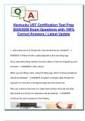 Kentucky UST Certification Test Prep 2025&sol;2026 &ndash; 200&plus; Verified Exam Questions on Tank Installation&comma; Backfill&comma; Cathodic Protection&comma; Leak Detection & NFPA Code