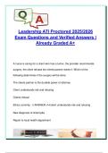 ATI Leadership Proctored Exam 2025&sol;2026 &ndash; 120&plus; Verified A&plus; Questions & Answers on Delegation&comma; Ethical Dilemmas&comma; Prioritization&comma; Patient Rights & Emergency Management