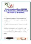 ONTARIO PRIVATE INVESTIGATOR EXAM PACKAGE DEAL QUESTIONS AND VERIFIED DETAILED ANSWERS &vert; 100&percnt; GUARANTEED PASS &vert; ALREADY GRADED A&plus;