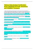 Tableau Data Analyst Certification Exam UPDATED ACTUAL Questions and CORRECT Answers