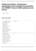 Florida Laws & Rules - Nursing home administrator Exam&vert; Complete Exam Questions and CORRECT Answers&vert; &lpar;2025 update&rpar; Assured success