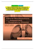 TEST BANK 2025&sol;2026  Clinical Manifestations and Assessment of  Respiratory Disease&comma; 8th Edition COMPLETE  CHAPTERS WITH indepth ANSWERS 