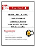 NSG 316 Exam 2 &ndash; Health Assessment &lpar;Latest 2025 &sol; 2026&rpar; &ndash; Actual Questions & Rationalized Answers &ndash; GCU