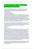 Grays Anatomy - Upper Limb Exam Questions and Answers