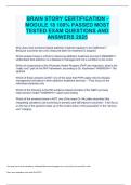 BRAIN STORY CERTIFICATION - MODULE 18 100&percnt; PASSED MOST  TESTED EXAM QUESTIONS AND ANSWERS 2025 