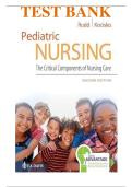 Test Bank for Davis Advantage for Pediatric Nursing&colon; The Critical Components of Nursing Care 2nd Edition by Kathryn Rudd & Diane Kocisko &vert; Complete Questions & Answers PDF