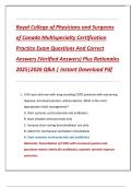 Royal College of Physicians and Surgeons  of Canada Multispecialty Certification  Practice Exam Questions And Correct  Answers &lpar;Verified Answers&rpar; Plus Rationales  2025&vert;2026 Q&A &vert; Instant Download Pdf