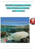 TEST BANK For Fundamentals of Corporate Finance&comma; 13th Edition By Stephen Ross&comma; Randolph Westerfield&comma; Verified Chapters 1 - 31&comma; Complete Newest Version