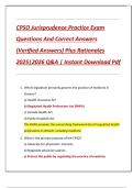 CPSO Jurisprudence Practice Exam  Questions And Correct Answers  &lpar;Verified Answers&rpar; Plus Rationales  2025&vert;2026 Q&A &vert; Instant Download Pdf