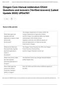 Oregon Core Manual Addendum EXAM Questions and Answers &lpar;Verified Answers&rpar; &lpar;Latest Update 2025&rpar; UPDATE&excl;&excl;