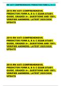 RN VATI COMPREHENSIVE PREDICTOR FORM A&comma; B & C    2019 RN VATI COMPREHENSIVE  PREDICTOR FORM A&comma; B & C EXAM STUDY  GUIDE&period; GRADED A&plus;&period; QUESTIONS AND 100&percnt;  VERIFIED ANSWERS&period; LATEST 2025&sol;2026  UPDATE          2019 RN VATI COMPREHENSIVE  PREDICTOR FORM A&comma; B & C 