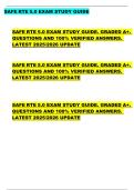 SAFE RTE 5&period;0 EXAM STUDY GUIDE      SAFE RTE 5&period;0 EXAM STUDY GUIDE&period; GRADED A&plus;&period;  QUESTIONS AND 100&percnt; VERIFIED ANSWERS&period;  LATEST 2025&sol;2026 UPDATE      SAFE RTE 5&period;0 EXAM STUDY GUIDE&period; GRADED A&plus;&period;  QUESTIONS AND 100&percnt; VERIFIED ANSWERS&period;  LATEST 2025&sol;2026 UPDATE      