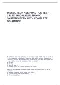 Diesel Tech ASE Practice Test 1 Electrical &comma;Electronic Systems exam with complete solutions