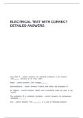 ELECTRICAL TEST WITH CORRECT DETAILED ANSWERS