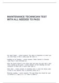 MAINTENANCE TECHNICIAN TEST WITH ALL NEEDED TO PASS