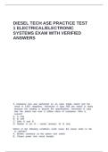 Diesel Tech ASE Practice Test 1 Electrical&comma;Electronic Systems exam with verified answers