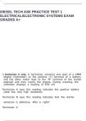 Diesel Tech ASE Practice Test 1 Electrical&comma;Electronic Systems exam graded A&plus;