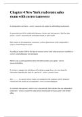 Chapter 4 New York real estate sales exam with correct answers