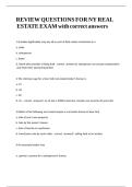 REVIEW QUESTIONS FOR NY REAL ESTATE EXAM with correct answers