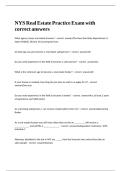 NYS Real Estate Practice Exam with correct answers