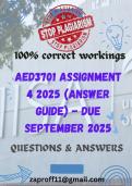 AED3701 Assignment 4 2025 &lpar;Answer Guide&rpar; - DUE September 2025