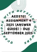AED3701 Assignment 4 2025 &lpar;Answer Guide&rpar; - DUE September 2025